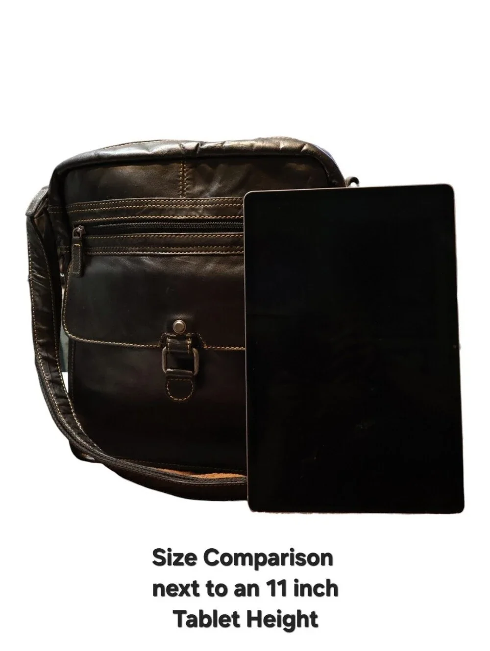 Jack Georges Voyager Black Leather Messenger Unisex Work Bag #7205